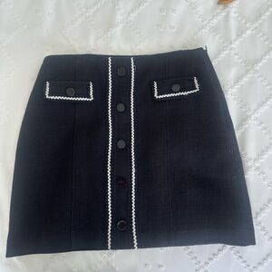 Karl Lagerfeld Black and White Mini Pencil Skirt